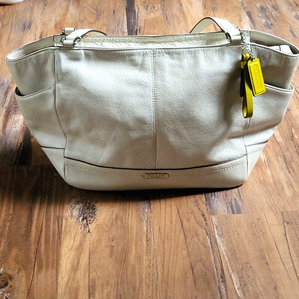 COACH pearl white tote